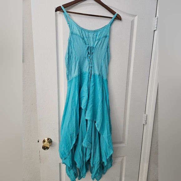 Sakkas Lady Mary Jacquard Corset Style Bodice  Handkerchief Hem Dress OS Plus sz - Picture 3 of 7